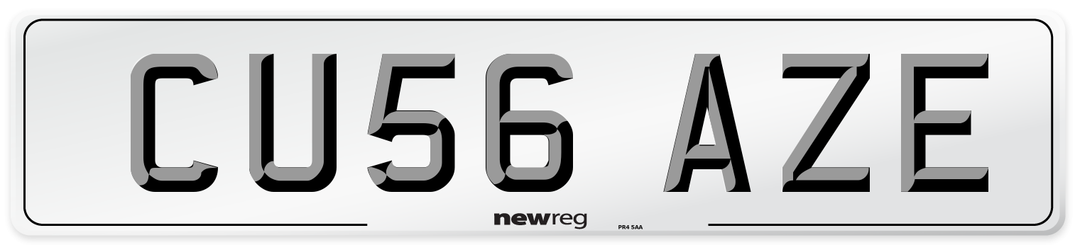 CU56 AZE Number Plate from New Reg